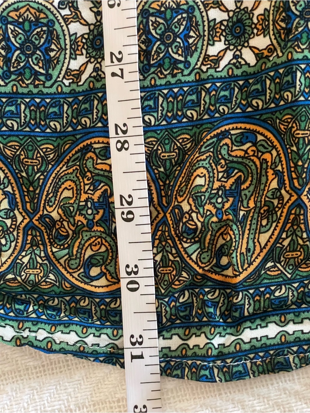 BloomChic Boho Printed V-Neck Peasant Top in Teal & Olive 3X - Picture 5 of 6